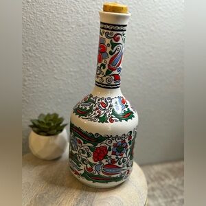 Vintage Metaxa Greek Porcelain Vase / Liquor Bottle Decanter Hand Made 10"